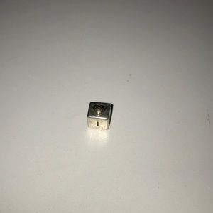 I love you, two tone pandora charm